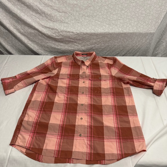 pinkish long sleeve polo shirt woman size TL classic fit button down - Picture 1 of 10